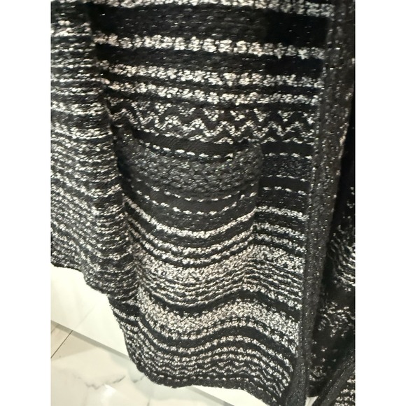 Talbots Cardigan Women XL Black Knit Sweater Shawl Neck Heavyweight Open Front - Picture 5 of 12